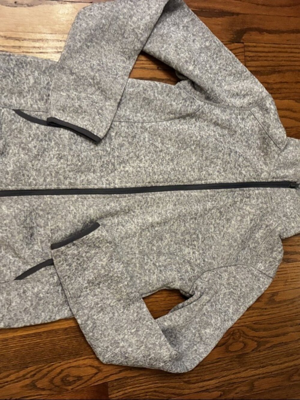 Eddie Bauer Grey Zip-Up Fleece Jacket Size S